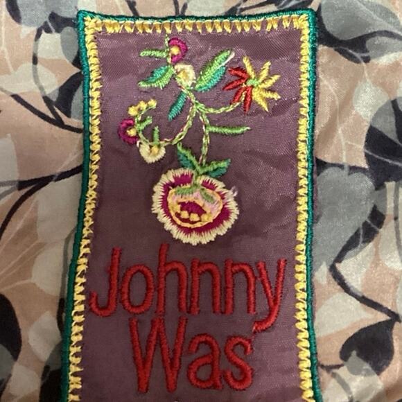 Johnny Was Multicolor 100% Silk Floral V Neck Long Sleeve Mini Dress Size XS - Picture 5 of 6